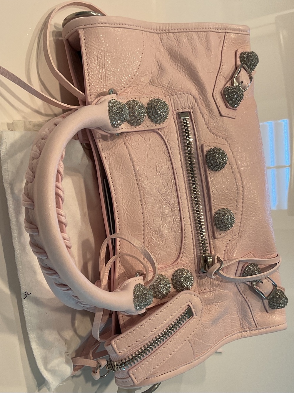 Balenciaga Mini City Bag in Pale Pink with Silver Hardware - Picture 3 of 11